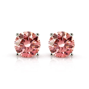 Spark Diamonds Mars - 1.50 Ct. T.W. Pink Lab-Grown IGL Certified Diamond Stud 14K Gold Earrings